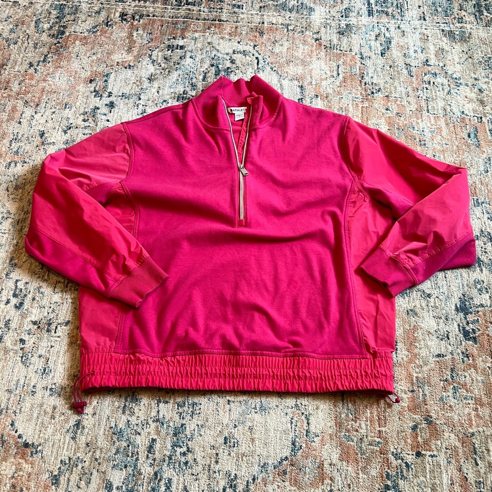 Athleta Hot Pink Quarter-Zip Pullover - Picture 2 of 8
